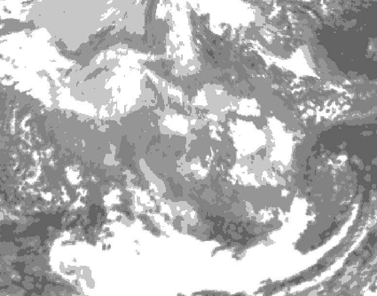 GDPS total cloud 222 hour forecast chart for Canada based on 2025/12/06 0000Z data