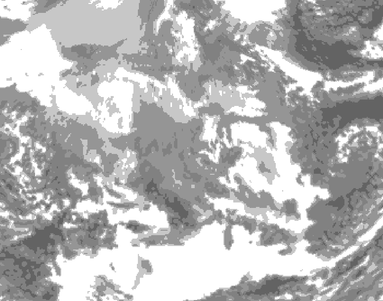 GDPS total cloud 234 hour forecast chart for Canada based on 2025/12/06 0000Z data