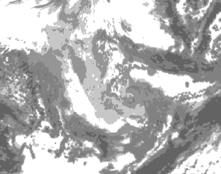 GDPS total cloud 006 hour forecast chart for Canada based on 2025/12/06 1200Z data