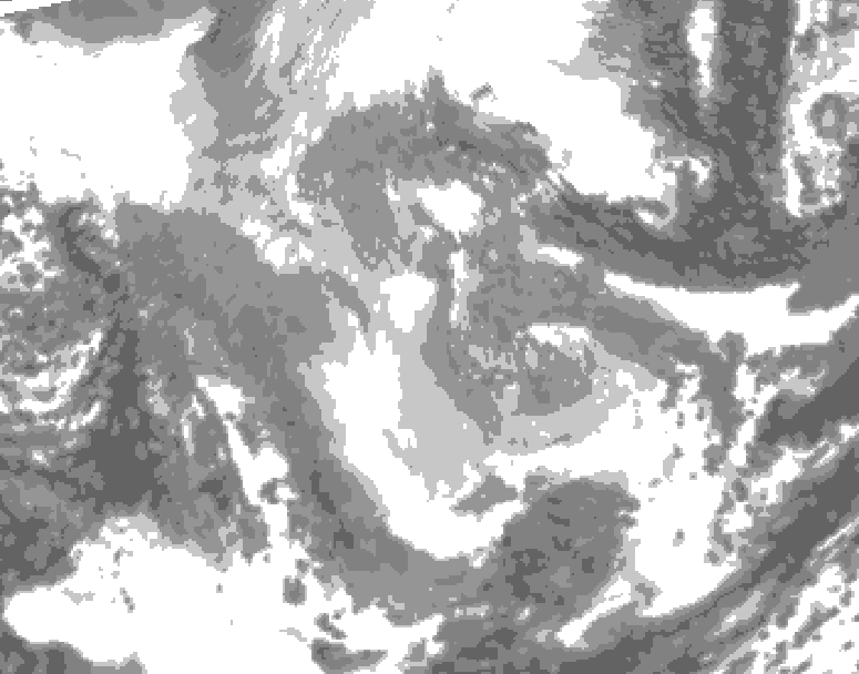 GDPS total cloud 024 hour forecast chart for Canada based on 2025/12/06 1200Z data