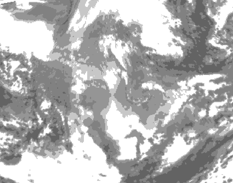 GDPS total cloud 036 hour forecast chart for Canada based on 2025/12/06 1200Z data