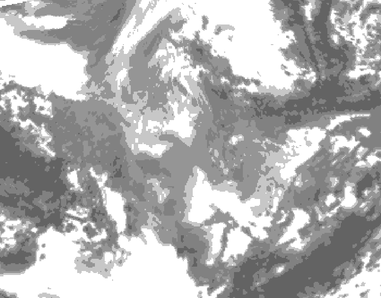 GDPS total cloud 042 hour forecast chart for Canada based on 2025/12/06 1200Z data