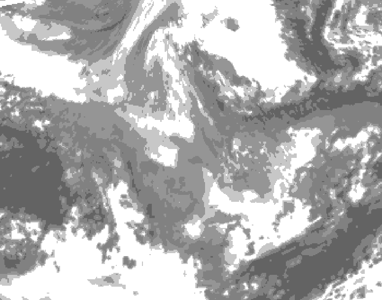 GDPS total cloud 048 hour forecast chart for Canada based on 2025/12/06 1200Z data