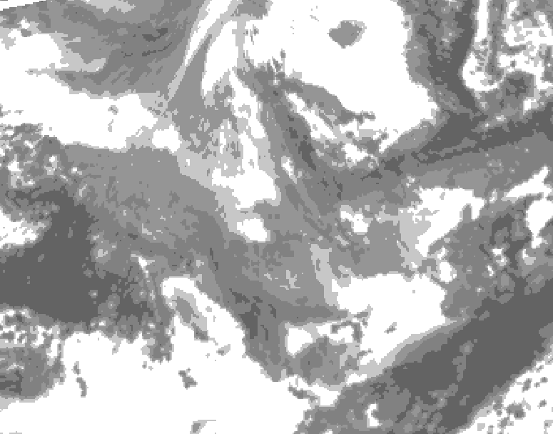GDPS total cloud 054 hour forecast chart for Canada based on 2025/12/06 1200Z data