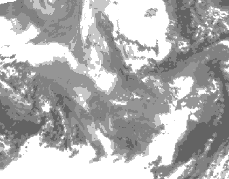 GDPS total cloud 066 hour forecast chart for Canada based on 2025/12/06 1200Z data
