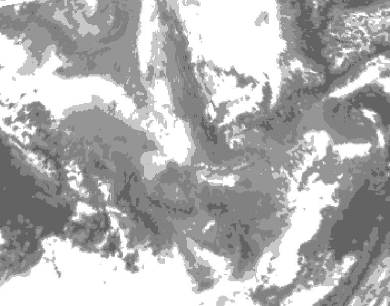 GDPS total cloud 072 hour forecast chart for Canada based on 2025/12/06 1200Z data