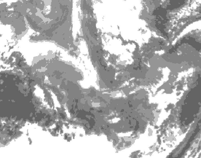GDPS total cloud 078 hour forecast chart for Canada based on 2025/12/06 1200Z data