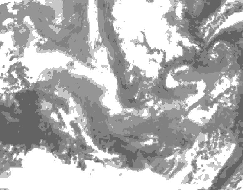 GDPS total cloud 084 hour forecast chart for Canada based on 2025/12/06 1200Z data