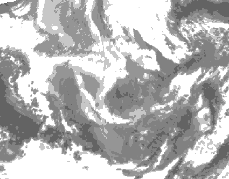 GDPS total cloud 108 hour forecast chart for Canada based on 2025/12/06 1200Z data