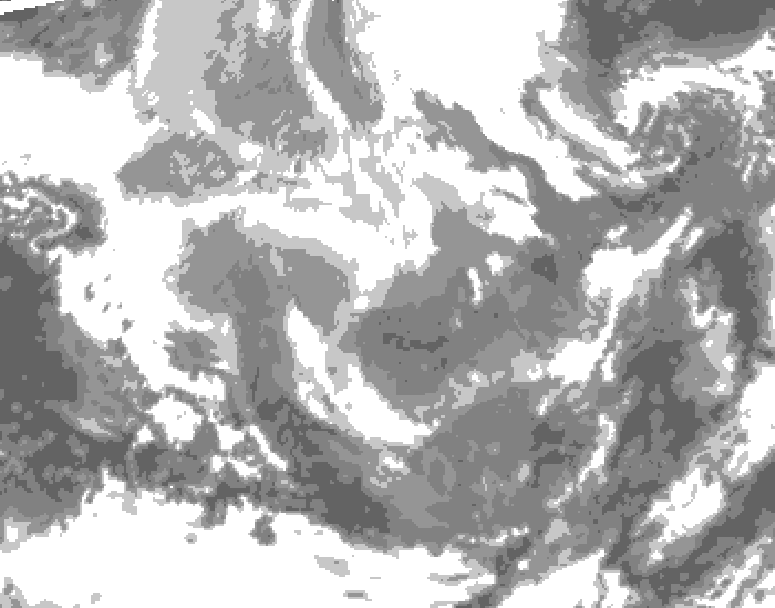 GDPS total cloud 114 hour forecast chart for Canada based on 2025/12/06 1200Z data