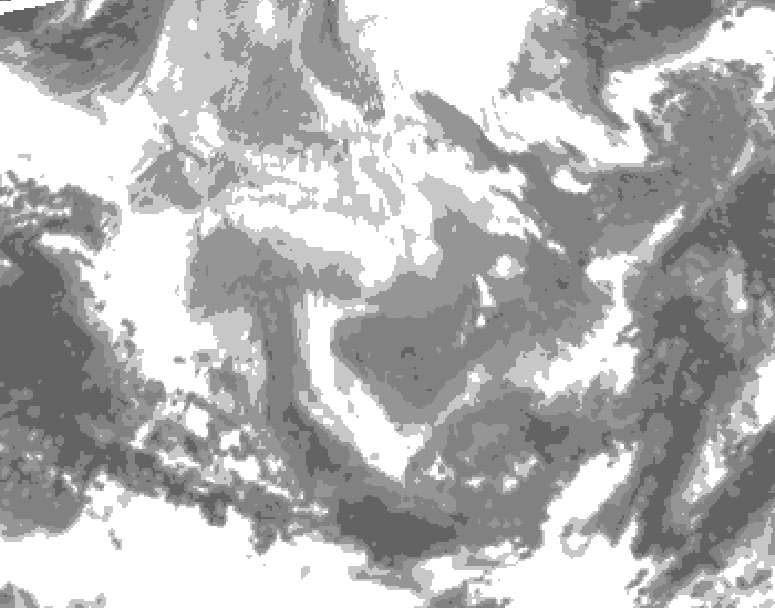 GDPS total cloud 120 hour forecast chart for Canada based on 2025/12/06 1200Z data