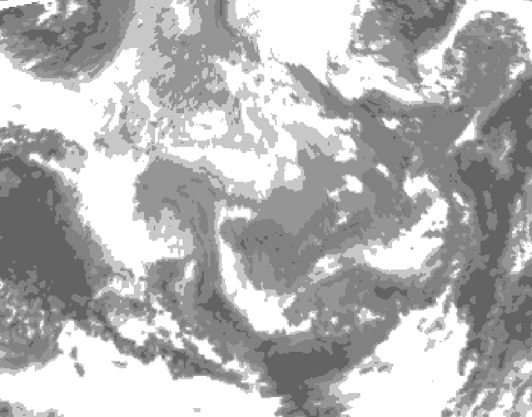 GDPS total cloud 126 hour forecast chart for Canada based on 2025/12/06 1200Z data