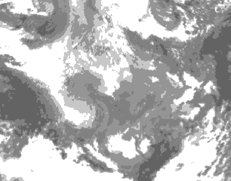 GDPS total cloud 138 hour forecast chart for Canada based on 2025/12/06 1200Z data