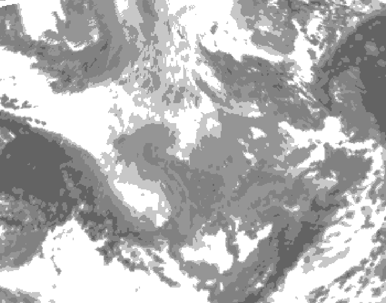 GDPS total cloud 144 hour forecast chart for Canada based on 2025/12/06 1200Z data