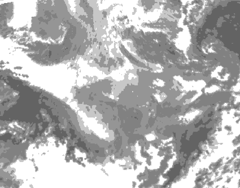 GDPS total cloud 150 hour forecast chart for Canada based on 2025/12/06 1200Z data