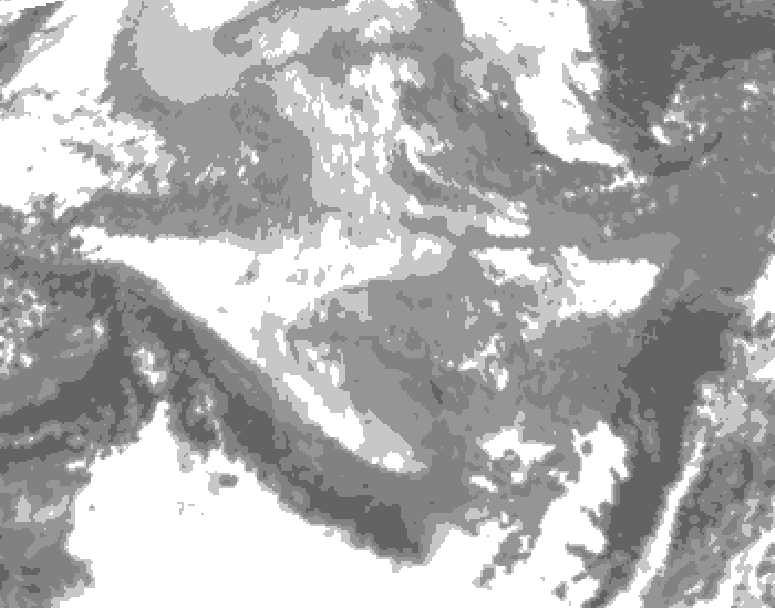 GDPS total cloud 162 hour forecast chart for Canada based on 2025/12/06 1200Z data