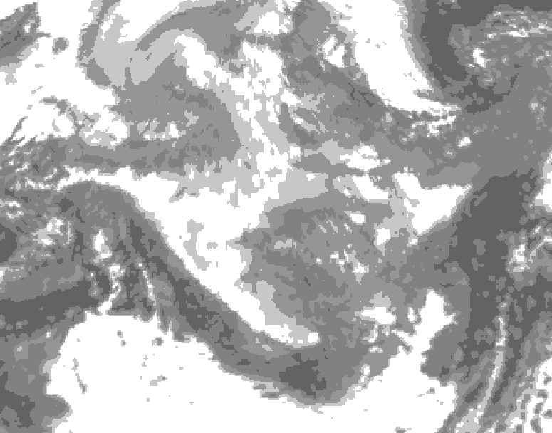 GDPS total cloud 168 hour forecast chart for Canada based on 2025/12/06 1200Z data