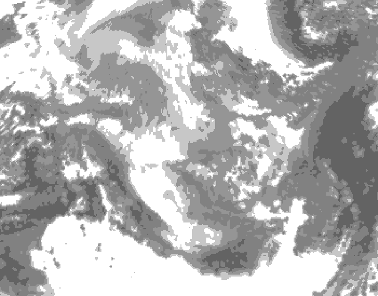 GDPS total cloud 174 hour forecast chart for Canada based on 2025/12/06 1200Z data