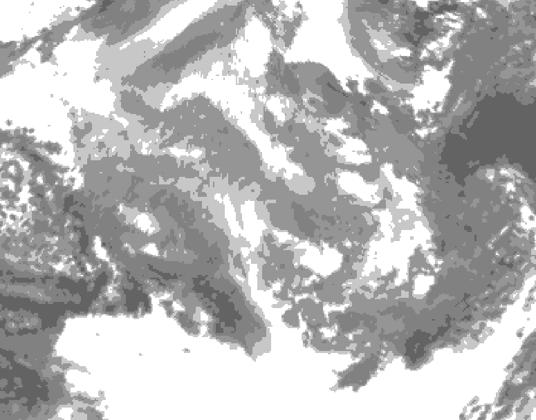 GDPS total cloud 186 hour forecast chart for Canada based on 2025/12/06 1200Z data