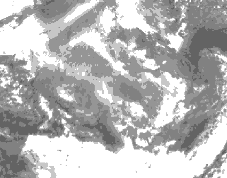 GDPS total cloud 192 hour forecast chart for Canada based on 2025/12/06 1200Z data