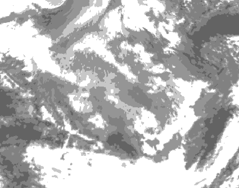 GDPS total cloud 198 hour forecast chart for Canada based on 2025/12/06 1200Z data