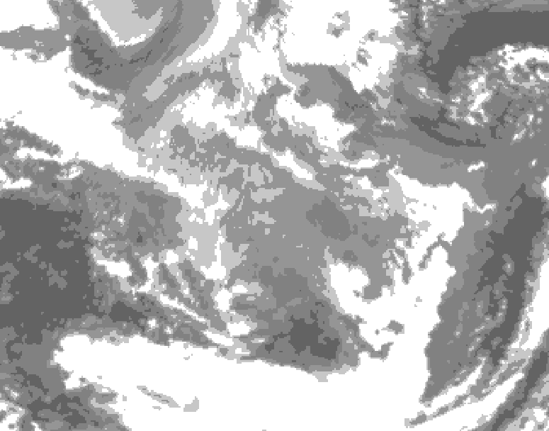 GDPS total cloud 204 hour forecast chart for Canada based on 2025/12/06 1200Z data