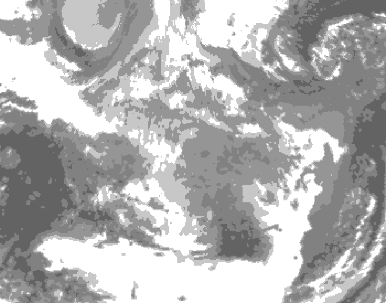 GDPS total cloud 210 hour forecast chart for Canada based on 2025/12/06 1200Z data