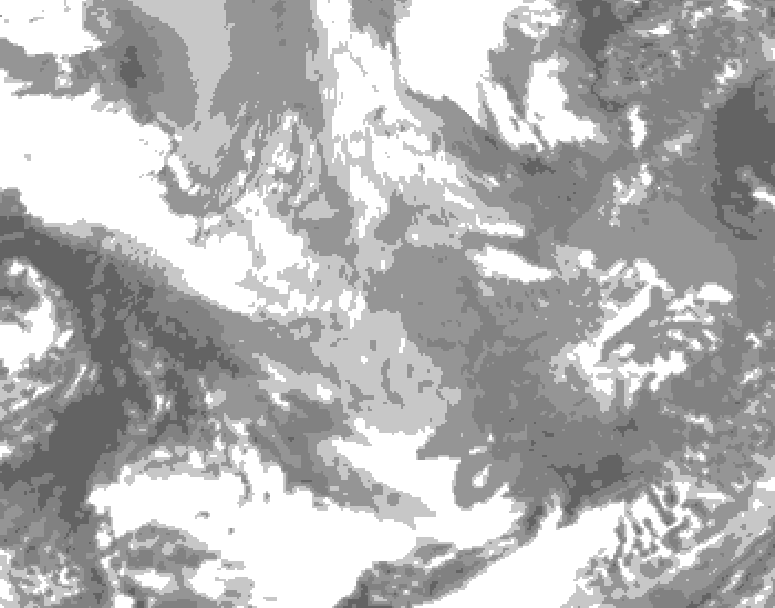 GDPS total cloud 222 hour forecast chart for Canada based on 2025/12/06 1200Z data
