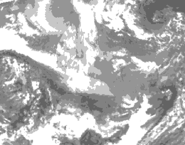 GDPS total cloud 240 hour forecast chart for Canada based on 2025/12/06 1200Z data