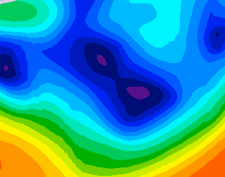 GDPS 500 millibar geopotential height 012 hour forecast chart for Canada based on 2025/12/07 0000Z data