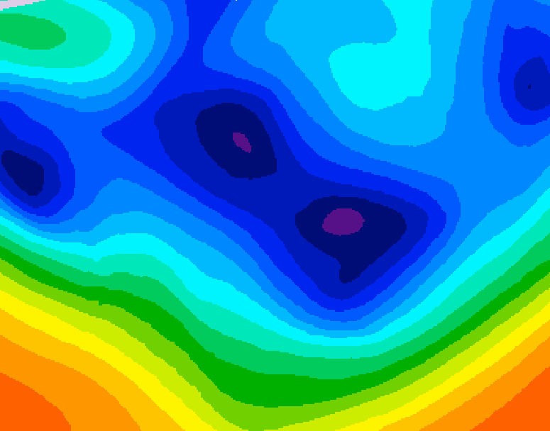 GDPS 500 millibar geopotential height 018 hour forecast chart for Canada based on 2025/12/07 0000Z data