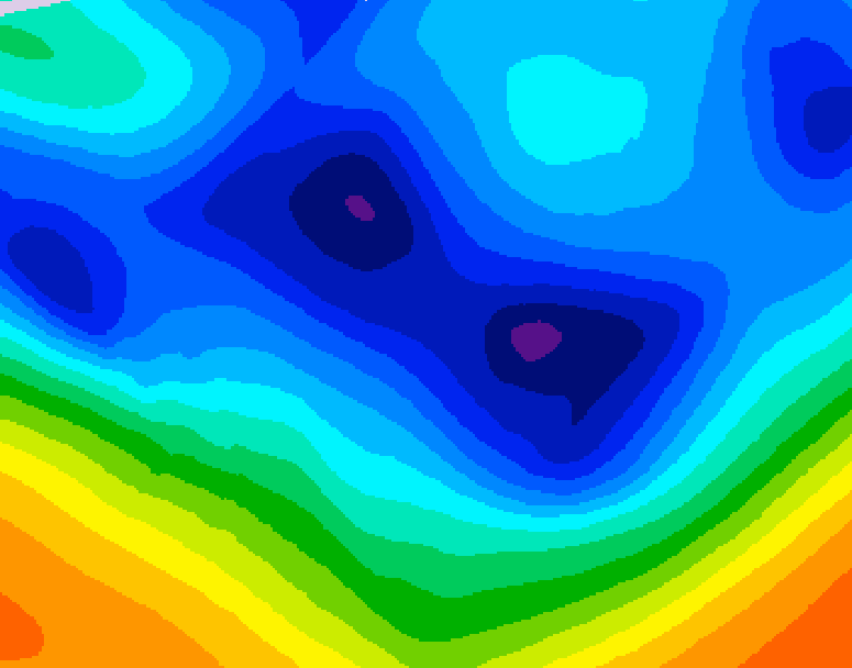GDPS 500 millibar geopotential height 024 hour forecast chart for Canada based on 2025/12/07 0000Z data