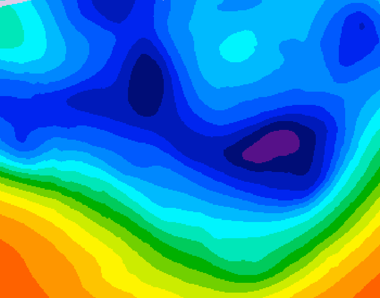 GDPS 500 millibar geopotential height 042 hour forecast chart for Canada based on 2025/12/07 0000Z data