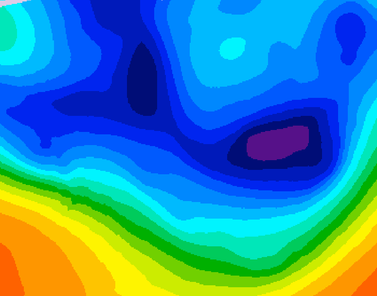 GDPS 500 millibar geopotential height 048 hour forecast chart for Canada based on 2025/12/07 0000Z data