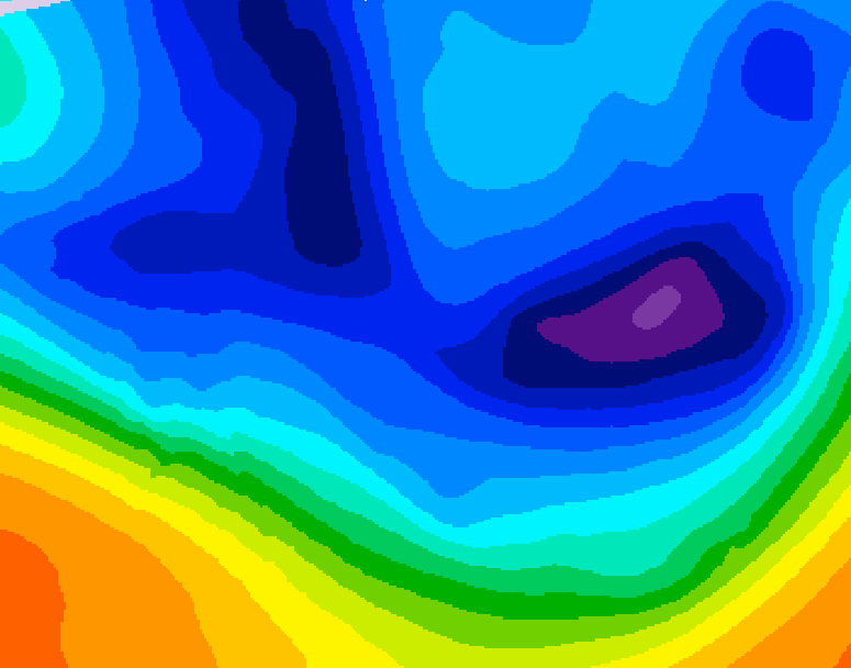 GDPS 500 millibar geopotential height 054 hour forecast chart for Canada based on 2025/12/07 0000Z data