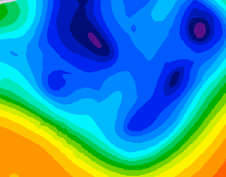 GDPS 500 millibar geopotential height 096 hour forecast chart for Canada based on 2025/12/07 0000Z data
