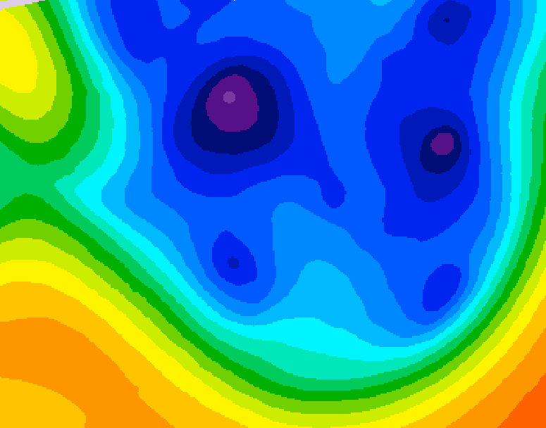 GDPS 500 millibar geopotential height 132 hour forecast chart for Canada based on 2025/12/07 0000Z data