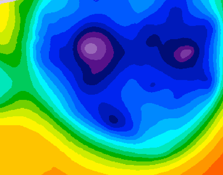 GDPS 500 millibar geopotential height 150 hour forecast chart for Canada based on 2025/12/07 0000Z data