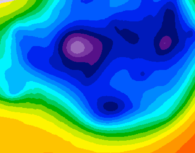 GDPS 500 millibar geopotential height 162 hour forecast chart for Canada based on 2025/12/07 0000Z data