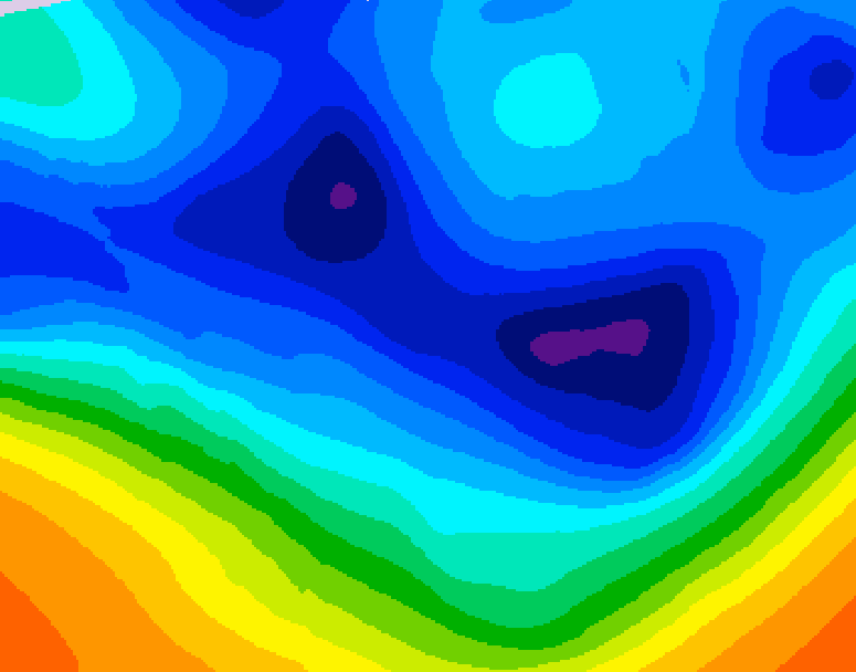 GDPS 500 millibar geopotential height 024 hour forecast chart for Canada based on 2025/12/07 1200Z data