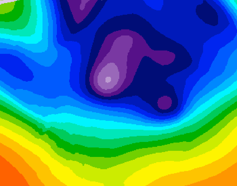 GDPS 500 millibar geopotential height 216 hour forecast chart for Canada based on 2025/12/07 1200Z data