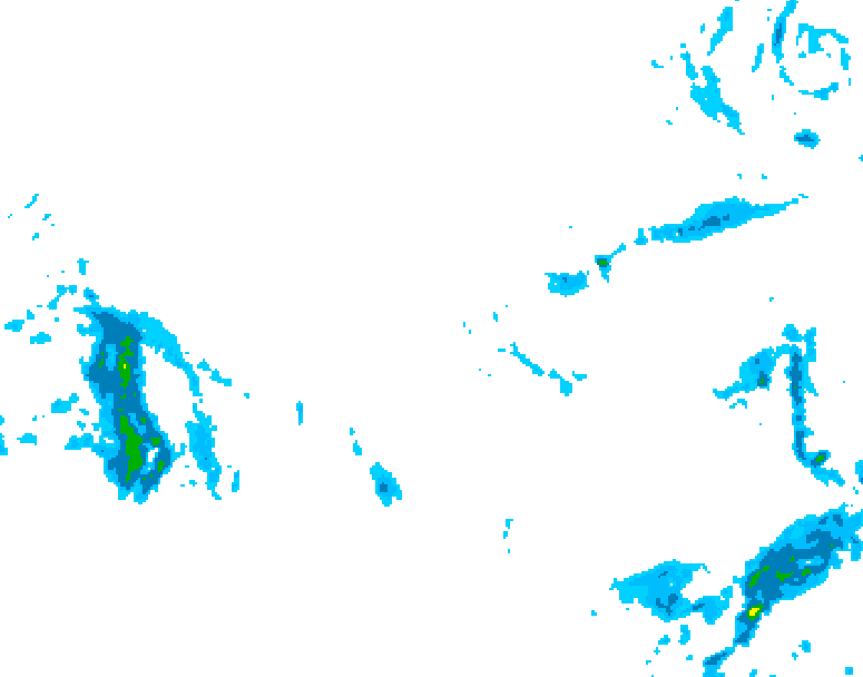 GDPS precipitation 042 hour forecast chart for Canada based on 2025/12/07 0000Z data