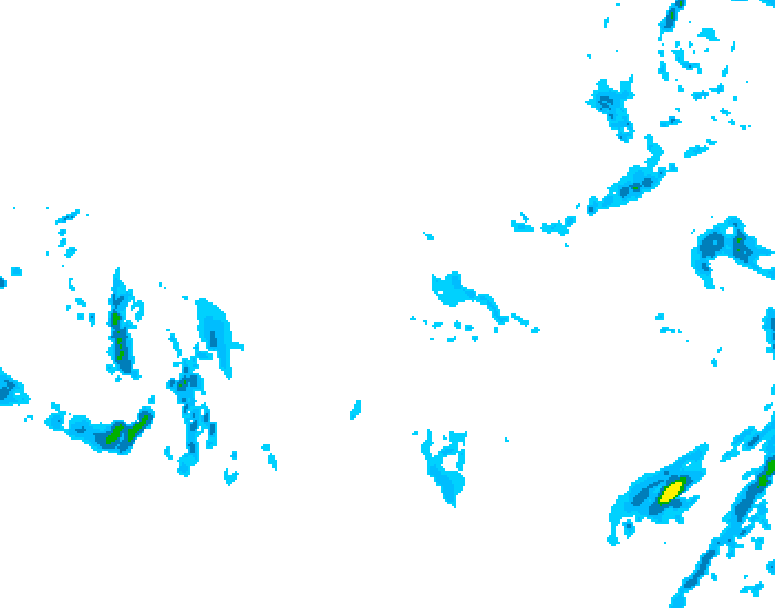 GDPS precipitation 054 hour forecast chart for Canada based on 2025/12/07 0000Z data