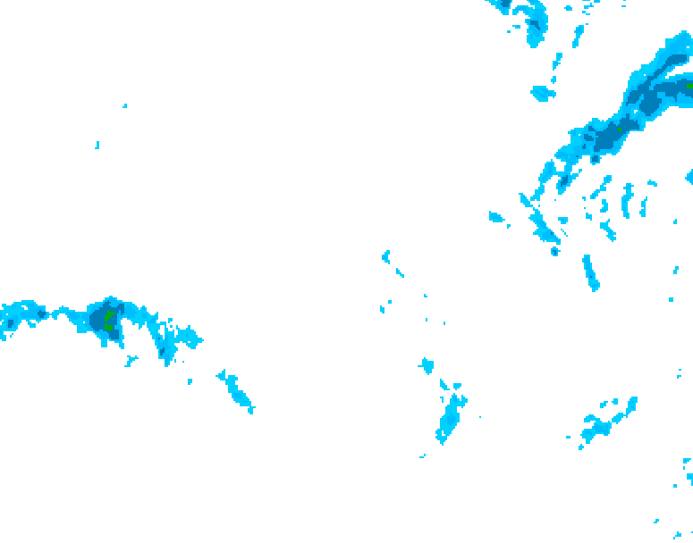 GDPS precipitation 132 hour forecast chart for Canada based on 2025/12/07 1200Z data