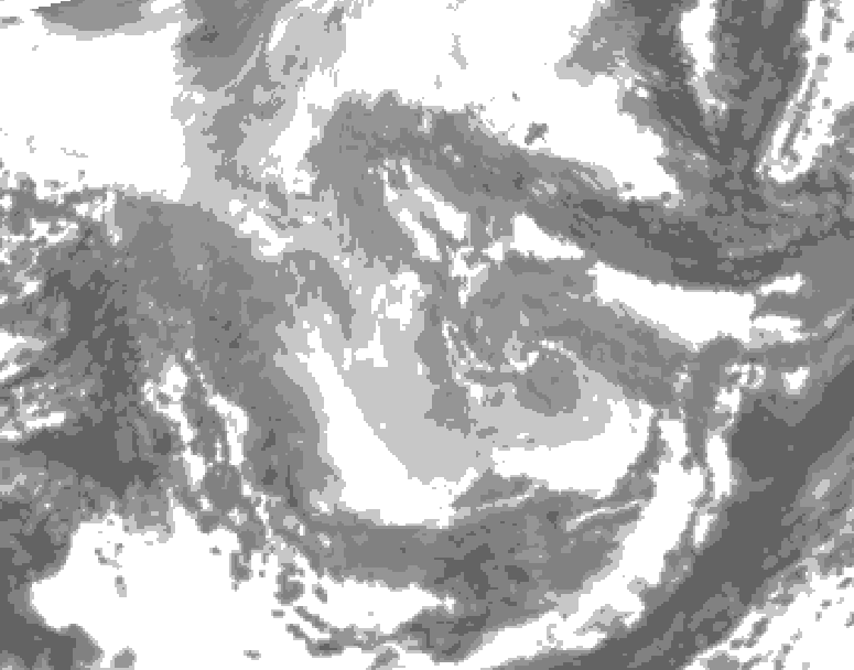GDPS total cloud 006 hour forecast chart for Canada based on 2025/12/07 0000Z data