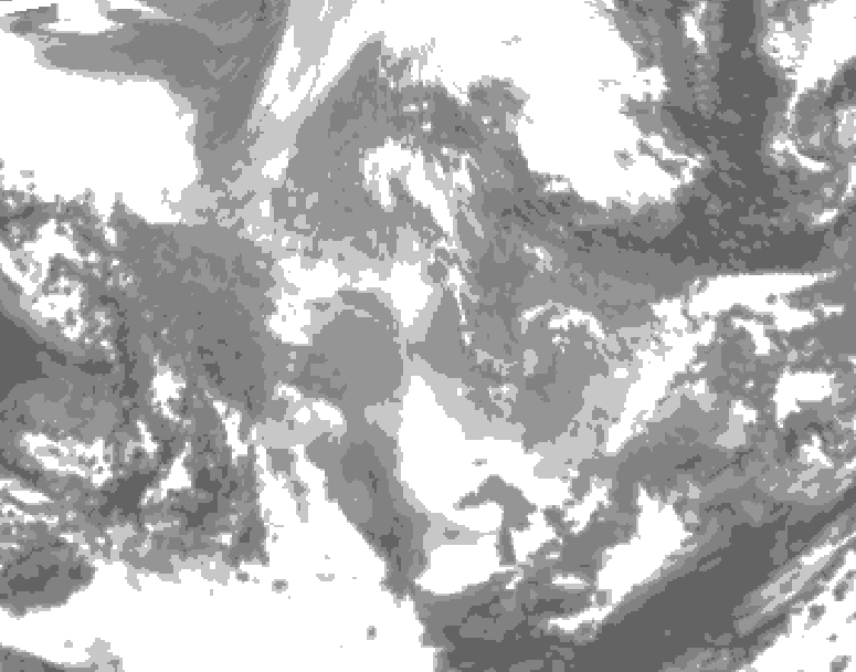 GDPS total cloud 024 hour forecast chart for Canada based on 2025/12/07 0000Z data