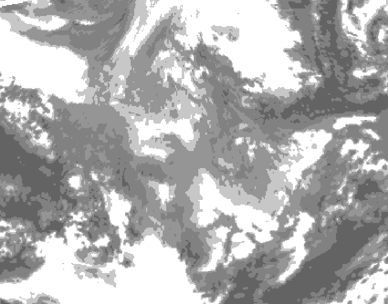 GDPS total cloud 030 hour forecast chart for Canada based on 2025/12/07 0000Z data