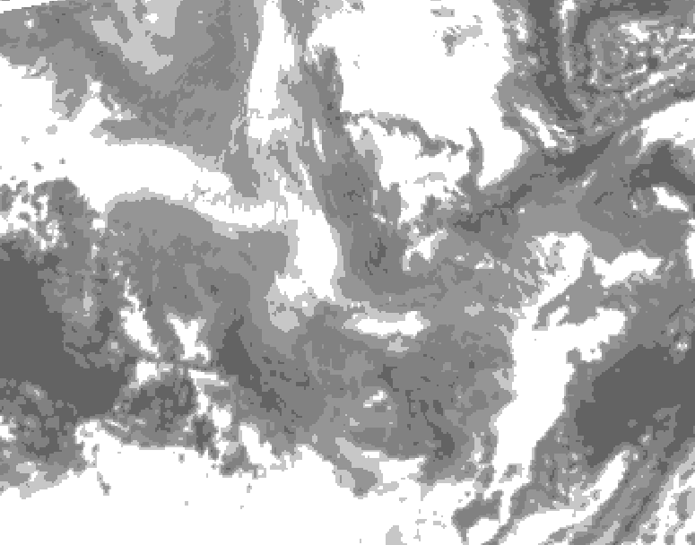 GDPS total cloud 060 hour forecast chart for Canada based on 2025/12/07 0000Z data