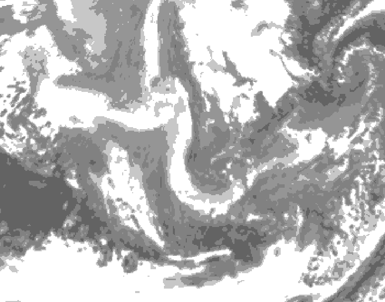 GDPS total cloud 078 hour forecast chart for Canada based on 2025/12/07 0000Z data