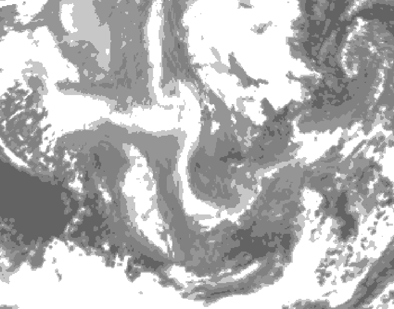 GDPS total cloud 084 hour forecast chart for Canada based on 2025/12/07 0000Z data